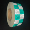 شريط عاكس أبيض + أخضر PVC Honeycombe Checkerboard