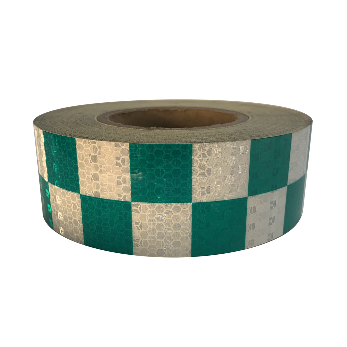 شريط عاكس أبيض + أخضر PVC Honeycombe Checkerboard