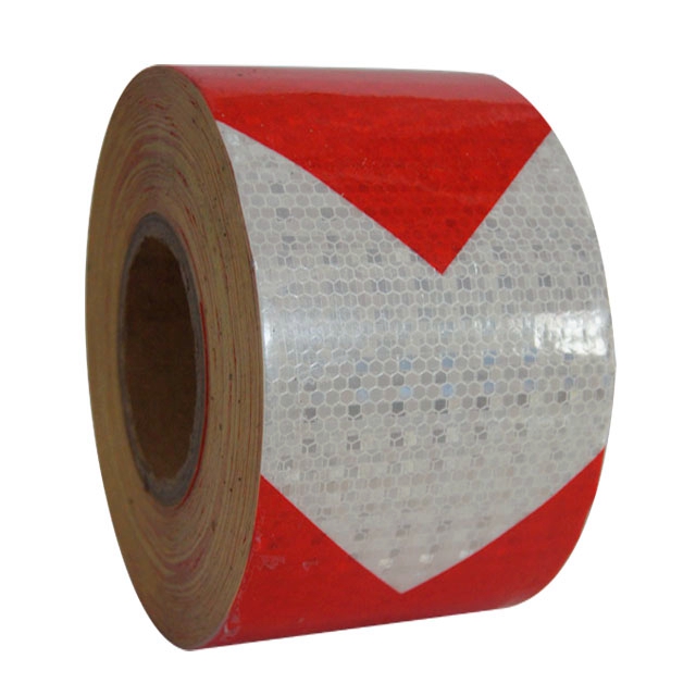 7.5CM العرض PVC الأسهم الشريط العاكس أحمر + أبيض