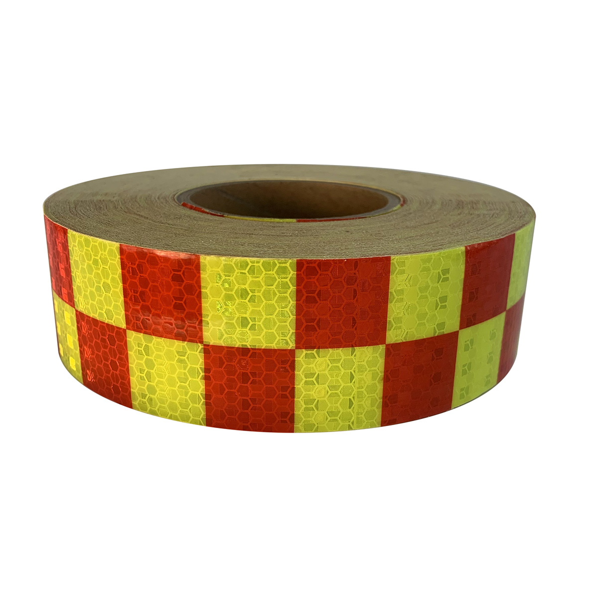 شريط عاكس أحمر + أصفر PVC Honeycombe Checkerboard